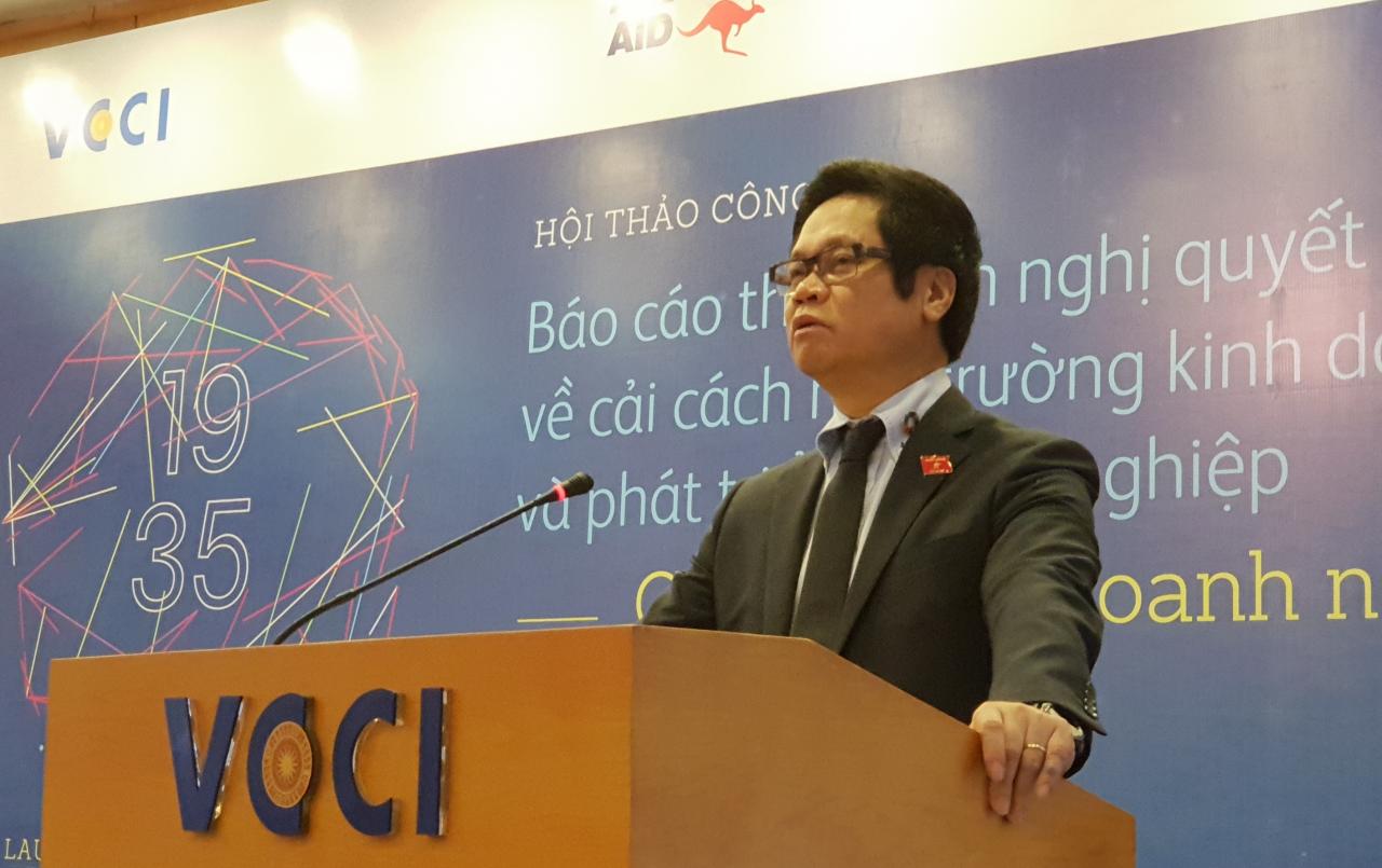 Chủ tịch VCCI Vũ Tiến Lộc phát biểu tại hội thảo. - Ảnh: VGP