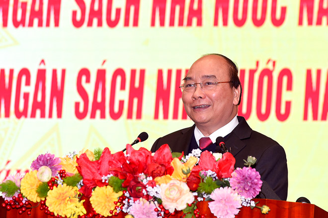 Thủ tướng Nguyễn Xuân Phúc chỉ đạo tại Hội nghị Tổng kết ngành tài chính năm 2018 vào chiều nay. Ảnh: BTC.